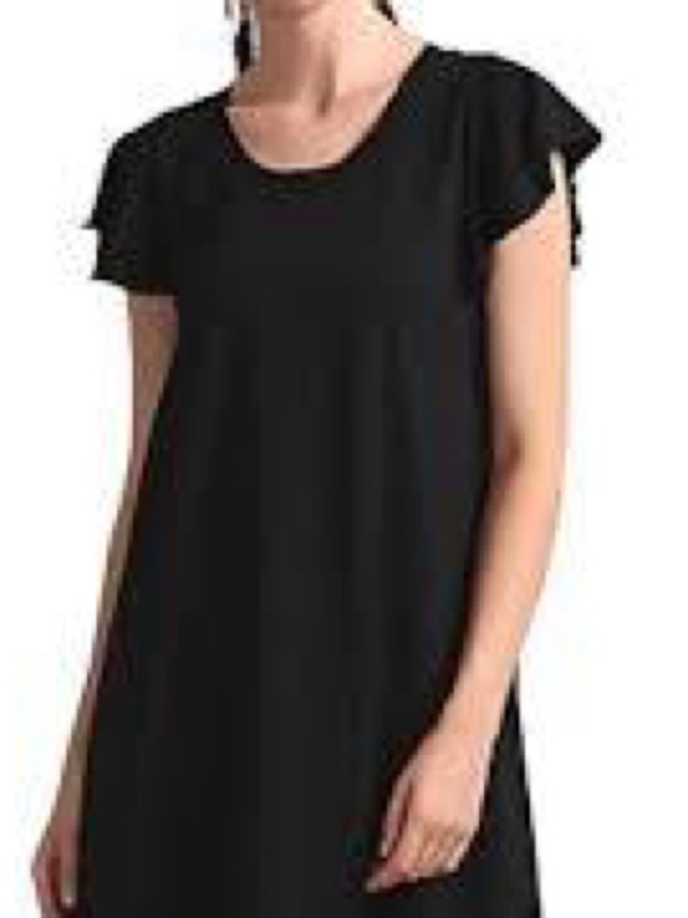 GAP Black Flutter Sleeve Mini Dress